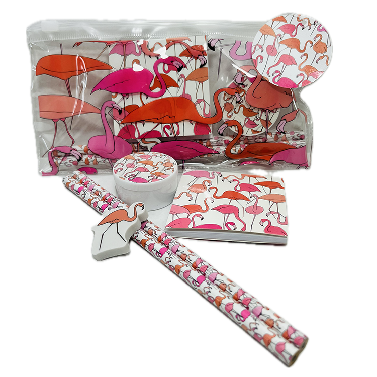Flamingo Filled Stationery Case Set