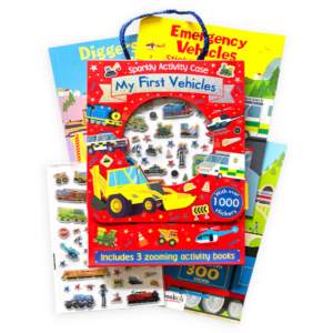 Vehicles Sparkly Activity Case Set